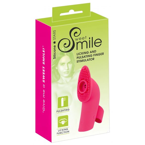 SMILE Licking - wiederaufladbarer, luftwellen-züngelnder Finger-Vibrator (pink) 