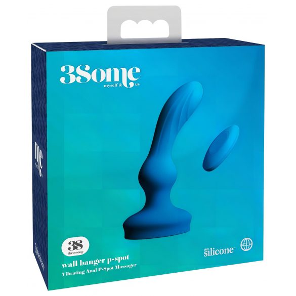 3Some Wandbänger P-Spot - aufladbarer, funkgesteuerter Prostata-Vibrator (blau) 