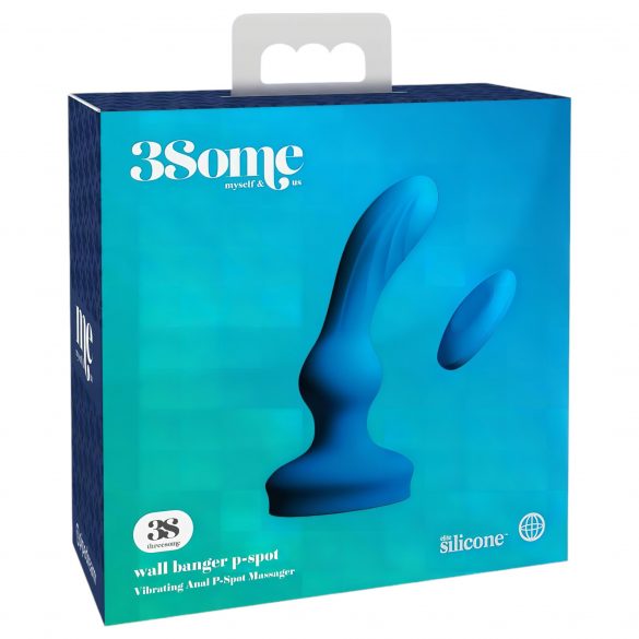 3Some Wandbänger P-Spot - aufladbarer, funkgesteuerter Prostata-Vibrator (blau) 