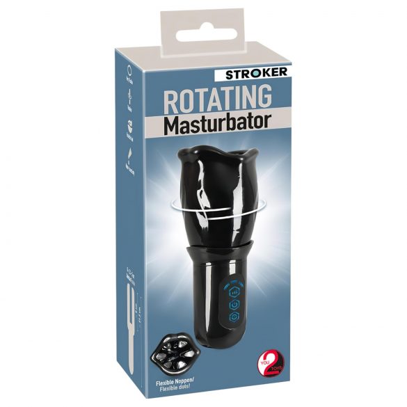 STROKER Rotating - Akku, rotierender Masturbator (schwarz)