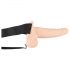 You2Toys Strap-on - Akku, hohler, anschaltbarer Vibrator (Natur)