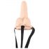 You2Toys Strap-on - aufladbarer, hohler, ansteckbarer Vibrator (natur) 