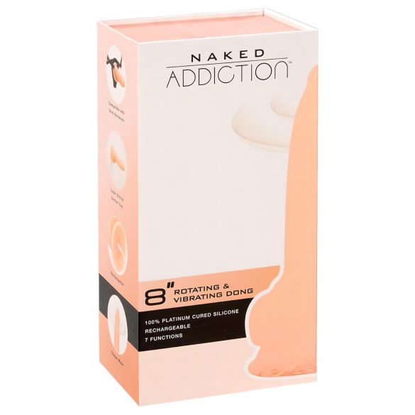 Naked Addiction Rotierender 8 - wiederaufladbarer Rotationsvibrator (20cm) - Naturfarben 