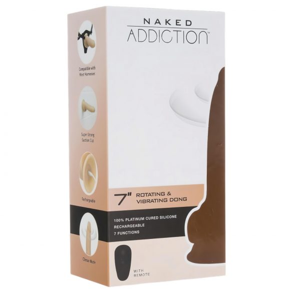 Naked Addiction Rotating 7 - Akku, rotierender Vibrator (18cm) - naturfarben