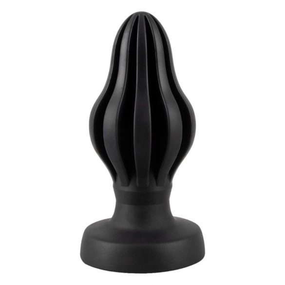 ANOS - superweicher, gerippter Anal-Dildo - 5cm (schwarz) 