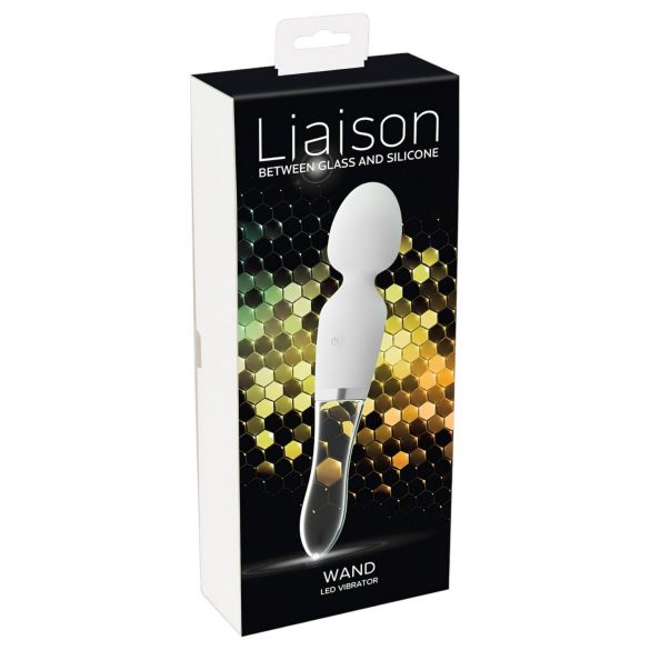 Liaison Wand - Akku-Silikon-Glas-LED-Vibrator (transparent-weiß)