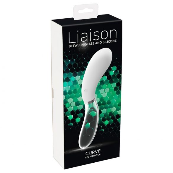 You2Toys Liaison - akkubetriebener, Silikon-Glas-LED-Vibrator (transparent-weiß) 