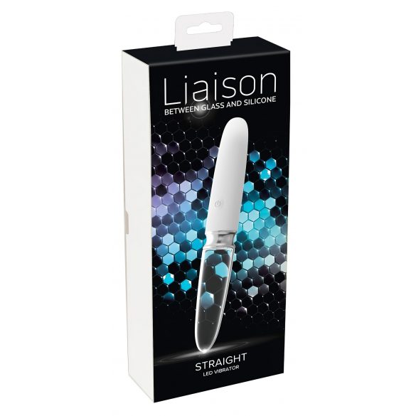 You2Toys Liaison - Akkubetriebener Silikon-Glas LED Vibrator (Transparent-Weiß) 