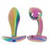 ANOS Metall Rainbow - metallischer Anal-Dildo-Set (2-teilig) 