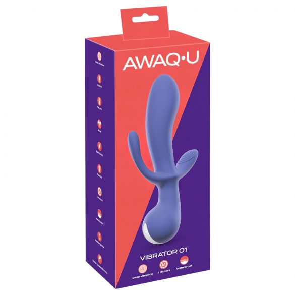 AWAQ.U 1 - akkubetriebener, dreizweigiger Vibrator (Lila) 