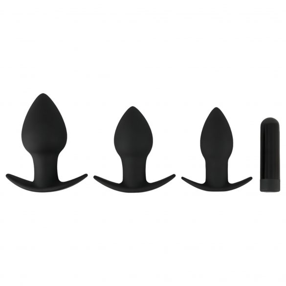 Schwarzer Samt - Akku-Analvibrator-Set - 3-teilig (schwarz) 