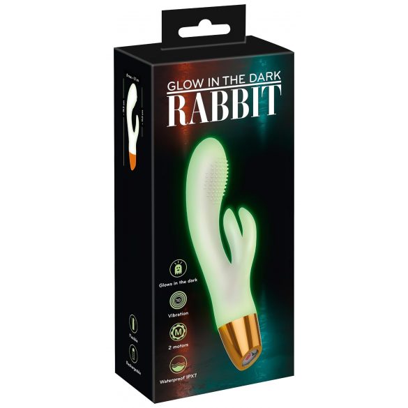 You2Toys Glow in the Dark - fluoreszierender Klitoris Vibrator mit G-Punkt Stimulation (Weiß) 