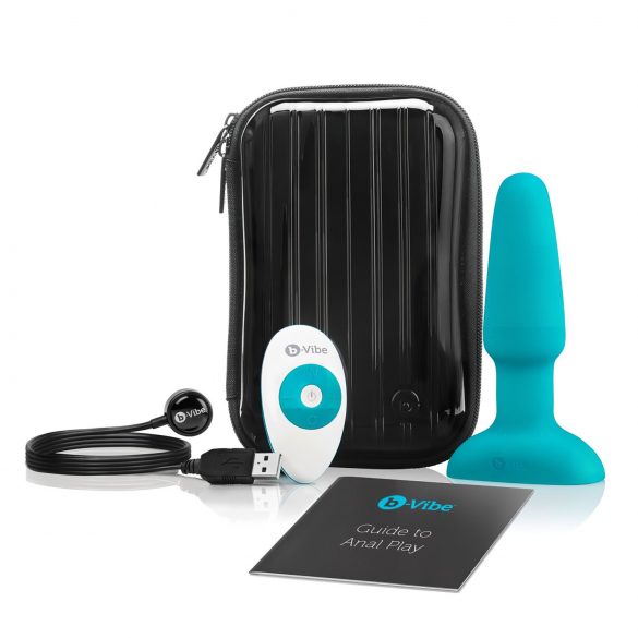 b-Vibe - drehende Perlen, akkubetriebener Analvibrator (türkis) 