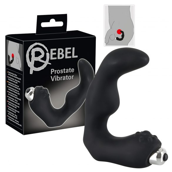 Rebell - gebogener Prostata-Vibrator (schwarz) 