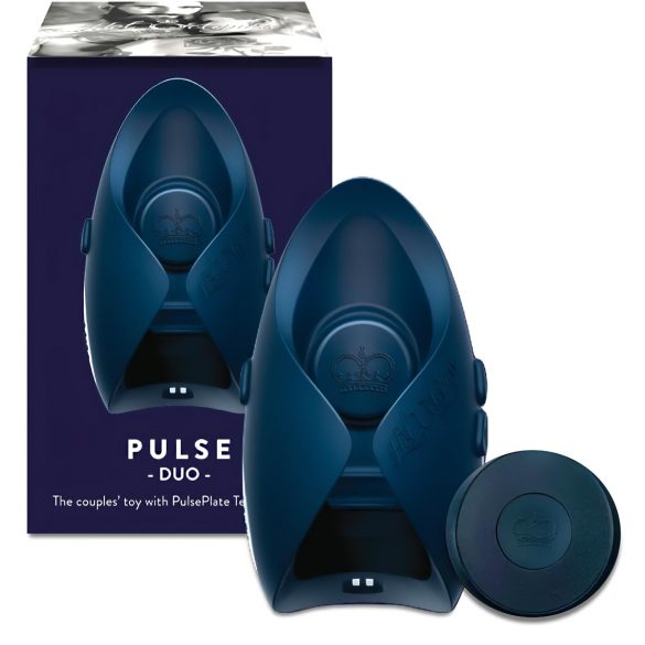 Pulse III Duo - akkubetriebener Masturbator und Paarvibrator (grau-blau) 