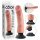 King Cock 9 biegsamer Vibrator mit Saugnapf (23 cm) - natur 