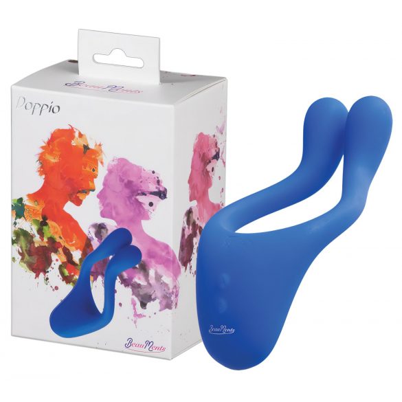 BeauMents Doppio - Akkubetriebener Paarvibrator mit 3 Motoren (Blau) 