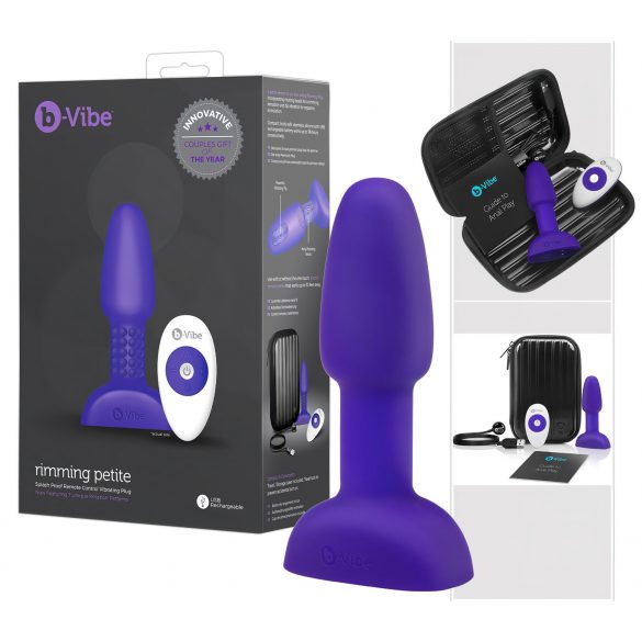 b-Vibe Rimming - rotierender Perlen Anal-Vibrator (lila)