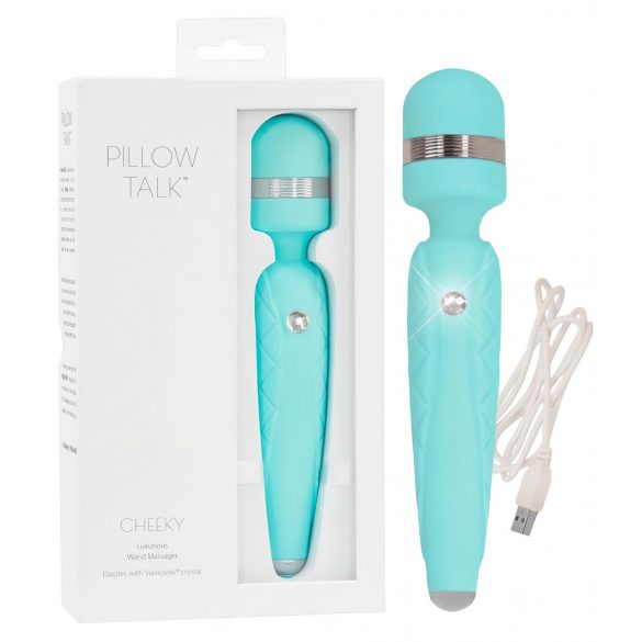 Pillow Talk Cheeky Wand - wiederaufladbarer Massagevibrator (Türkis) 