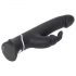 Happyrabbit Realistic – wasserdichter, aufladbarer Vibrator mit Klitorisarm (schwarz)