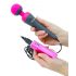 PalmPower Wand - USB-betriebener Massagevibrator mit Powerbank (pink-grau) 