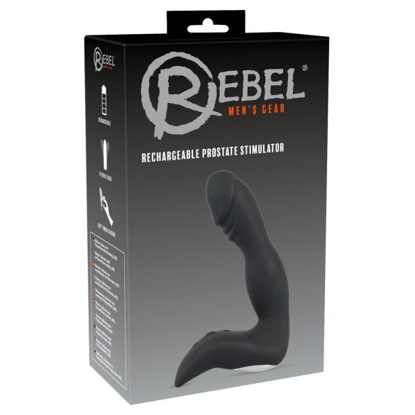 Rebel - wiederaufladbarer Penis-Vibrator (schwarz)