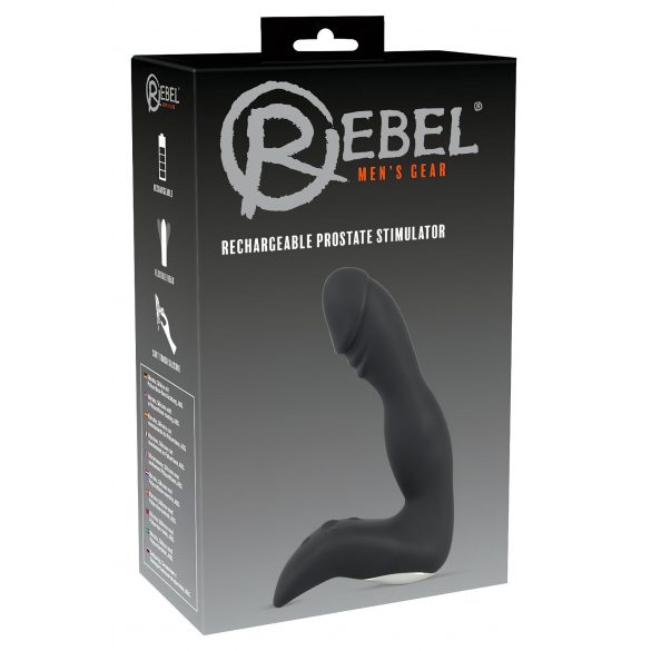 Rebel - wiederaufladbarer Penis-Vibrator (schwarz) 