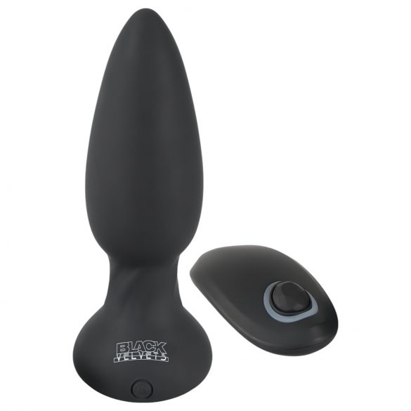 Black Velvet - wiederaufladbarer, kabelloser, rotierender Perlen-Analvibrator (schwarz)