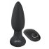 Black Velvet - Akku-betrieben, kabellos, rotierende Perlendildo Analvibrator (schwarz) 