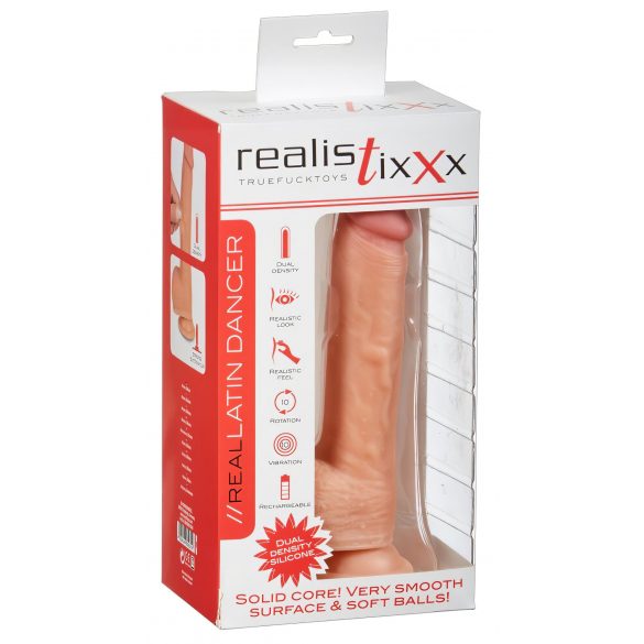 Realistixxx Latin Tänzer - wiederaufladbarer, rotierender realistischer Vibrator (natur) 