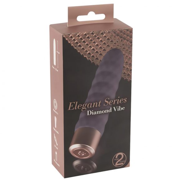 You2Toys Elegant Diamond - wiederaufladbarer Stabvibrator (dunkellila) 