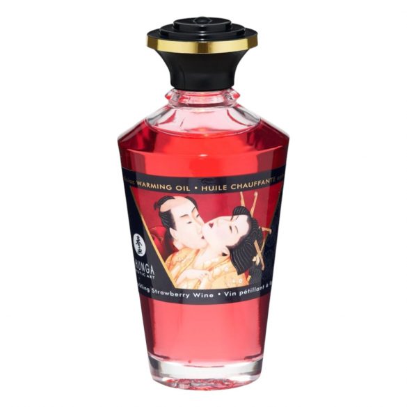 Shunga - Erwärmendes Massageöl - Sekt-Erdbeere (100ml) 