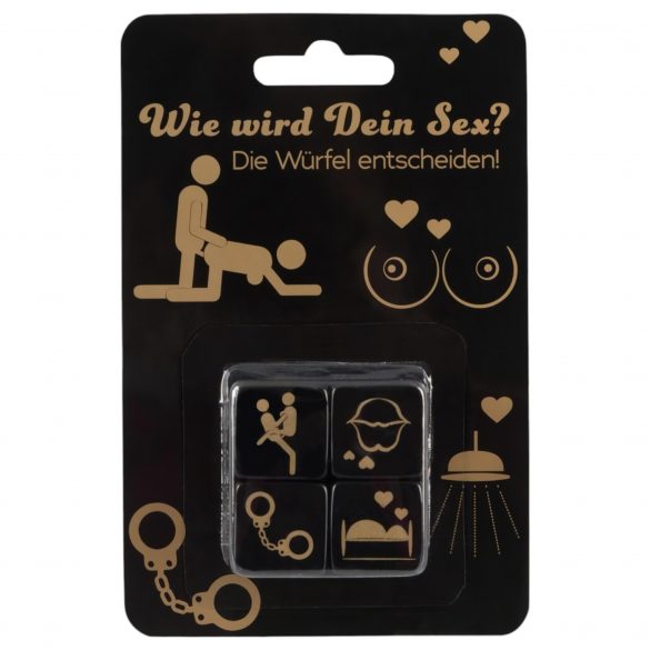 Sex-Würfel Set - Schwarz (4 Stück) 