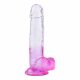 Sunfo - Saugnapf, realistischer Dildo mit Hoden - 22cm (transparent-lila) 