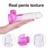 Sunfo - Saugnapf, realistischer Dildo mit Hoden - 22cm (transparent-lila) 