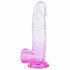 Sunfo - Saugnapf, realistischer Dildo mit Hoden - 22cm (transparent-lila) 