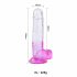 Sunfo - Saugnapf, realistischer Dildo mit Hoden - 22cm (transparent-lila) 