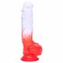 Sunfo - Saugnapf, realistischer Dildo mit Hoden - 21cm (transparent-rot) 