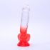 Sunfo - Saugnapf, realistischer Dildo mit Hoden - 21cm (transparent-rot) 