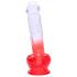 Sunfo - Saugnapf, realistischer Dildo mit Hoden - 21cm (transparent-rot) 