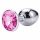 Sunfo - Metall Analplug mit Stein (Silber-Pink) 