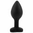 Sunfo - Silikon Anal-Dildo mit herzförmigem Stein (Schwarz-Weiß) 