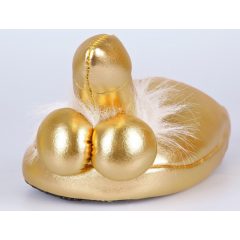 Goldfarbene Hausschuhe - mit Penis