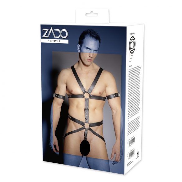 ZADO - Geschirr mit Riemen aus Leder - für Männer - L/XL