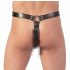 ZADO - Leder Tanga mit Dildo und 3 Penisringen  - L/XL