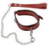 ZADO - Halsband aus Leder mit Leine (rot)