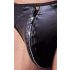 Svenjoyment - Glänzender Herren-Tanga mit Strass-Reißverschluss (Schwarz) 