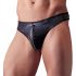 Svenjoyment - Glänzender Herren-Tanga mit Strass-Reißverschluss (Schwarz)  - 2XL