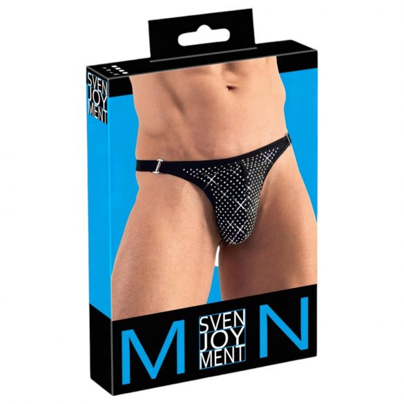 Svenjoyment - Glitzer Herren-Tanga (schwarz)