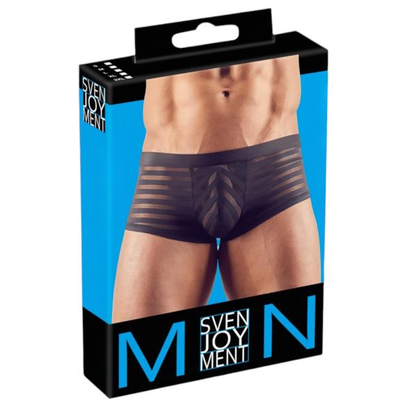 Transparente, gestreifte Boxershorts (schwarz) 